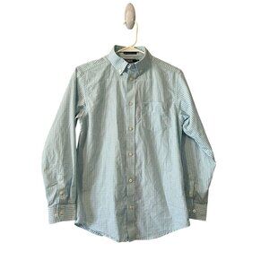 IZOD Shirt Youth‎ Large 14/16 Green Long Sleeve Button Down Stretch Extensible